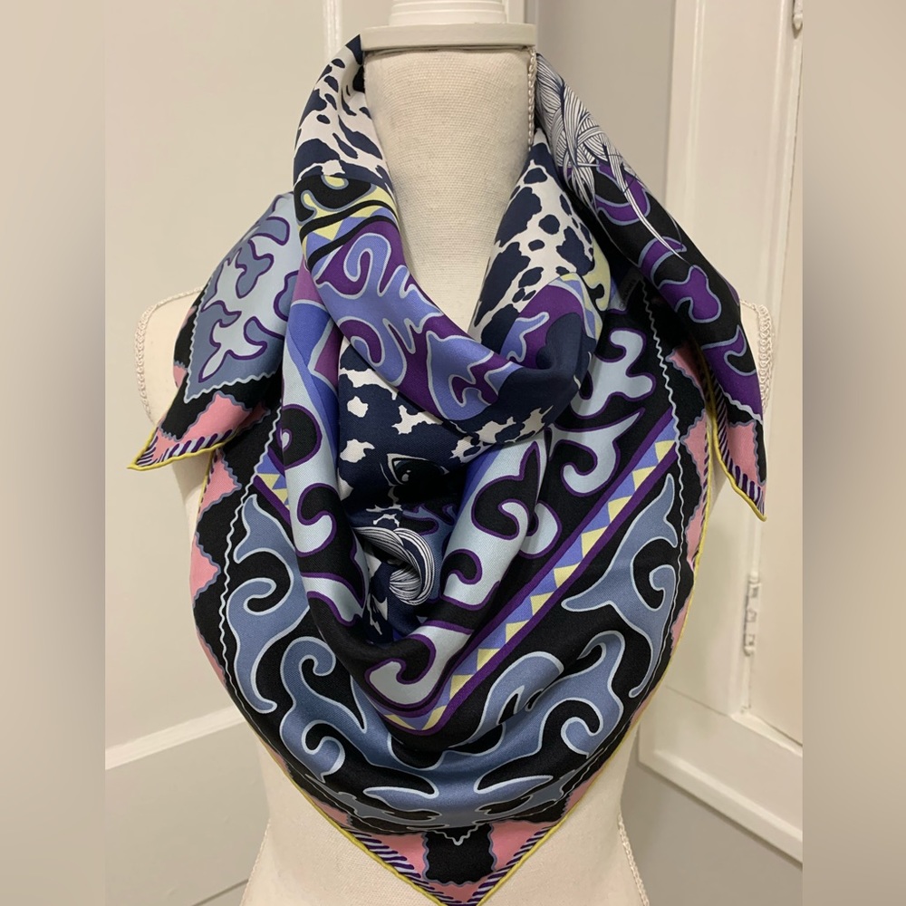 Hermes Silk Appaloosa Des Steppes Scarf 90cm